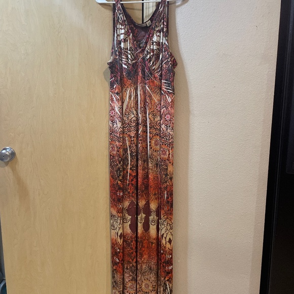 Cato Dresses & Skirts - Women Plus Size 22/24 W Gorgeous Boho Autumn Color Sleeveless Maxi Dress Silky